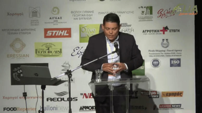 Ομιλία του Γιάννη Μπουρνού στο 1ο διεθνές συνέδριο για την Ελιά στην Λέσβο